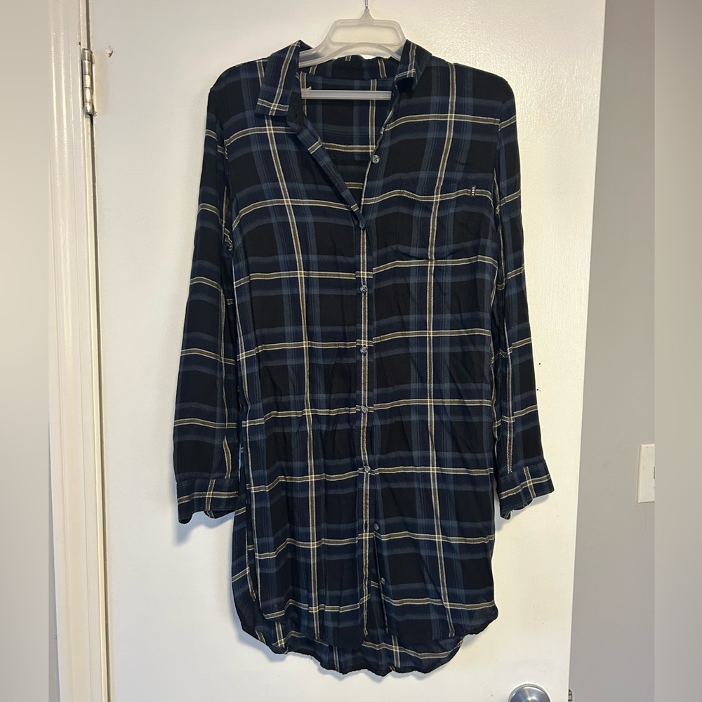 Obey Plaid Shirt Dress M